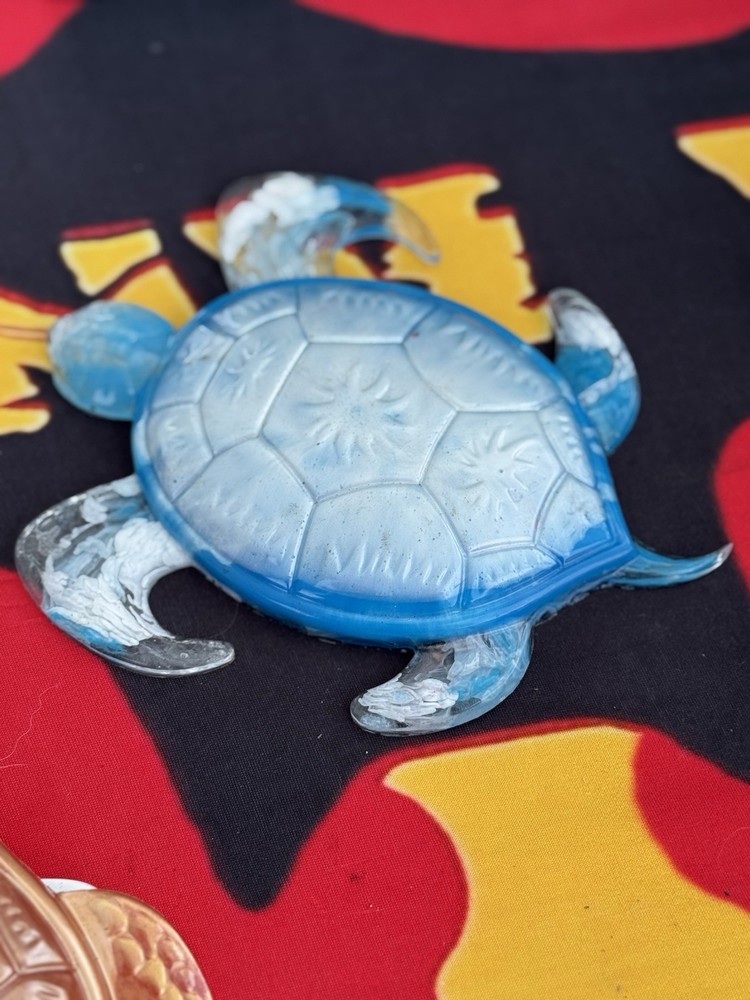 Blue And White Resin Turtle