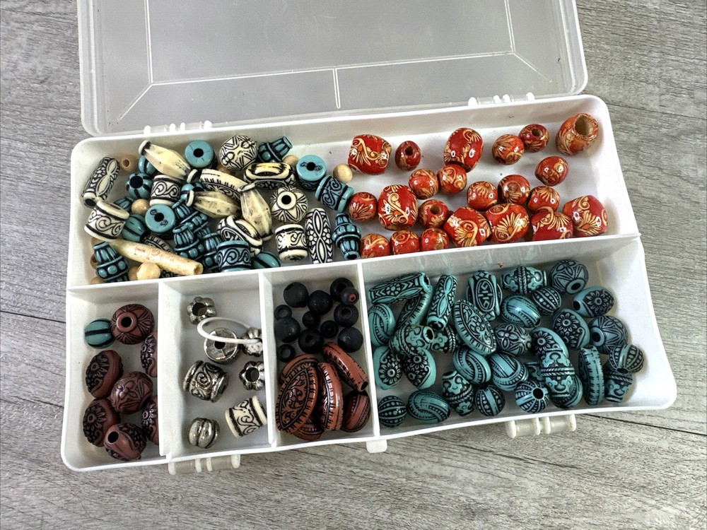 Various Jewelry /Crafting Making Bead Assortment In Double Sides Box