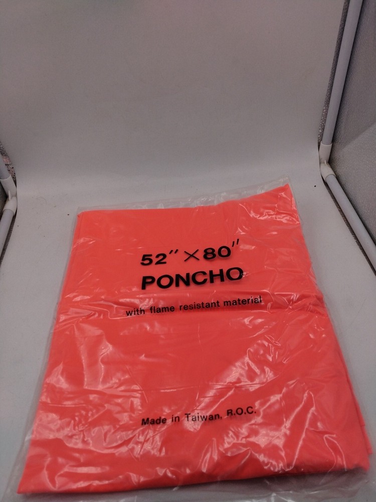 52" X 80" Poncho With Flame Resistant Material New Sealed