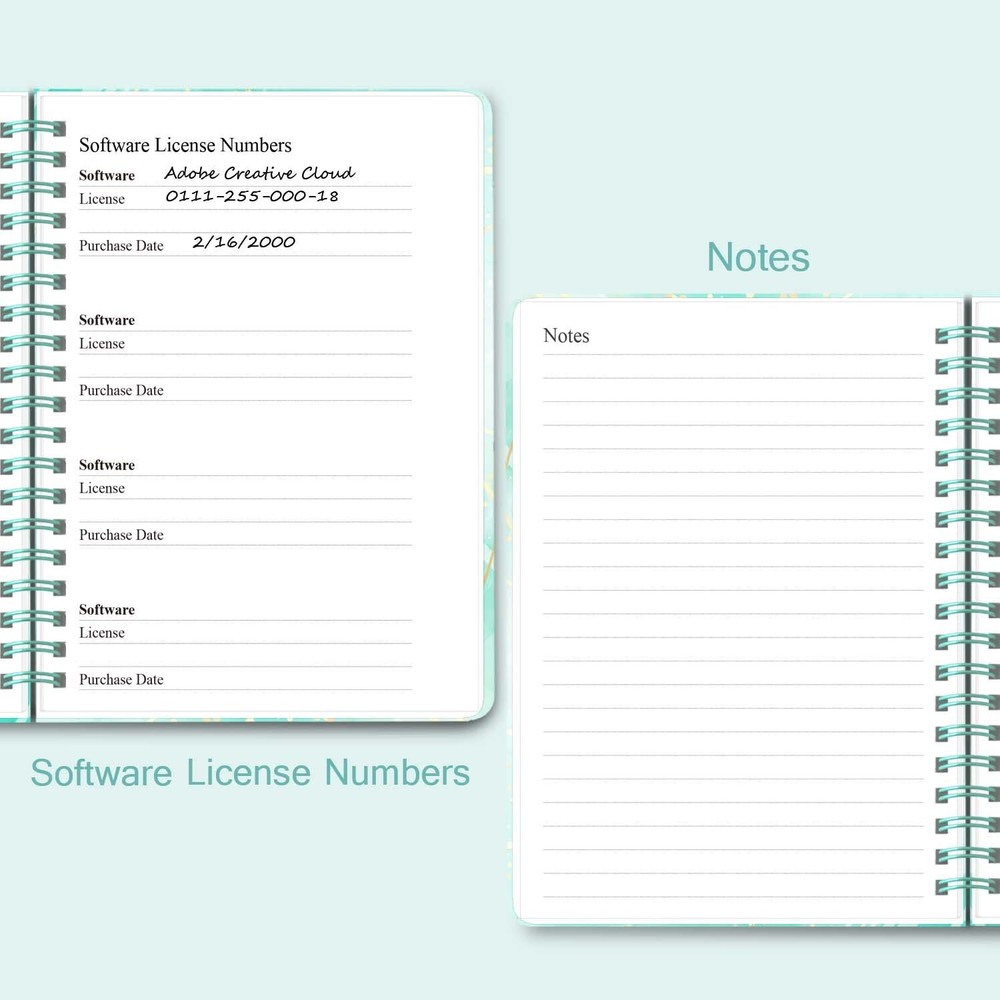 Password Book with Alphabetical Tabs - Spiral Password Notebook for Internet