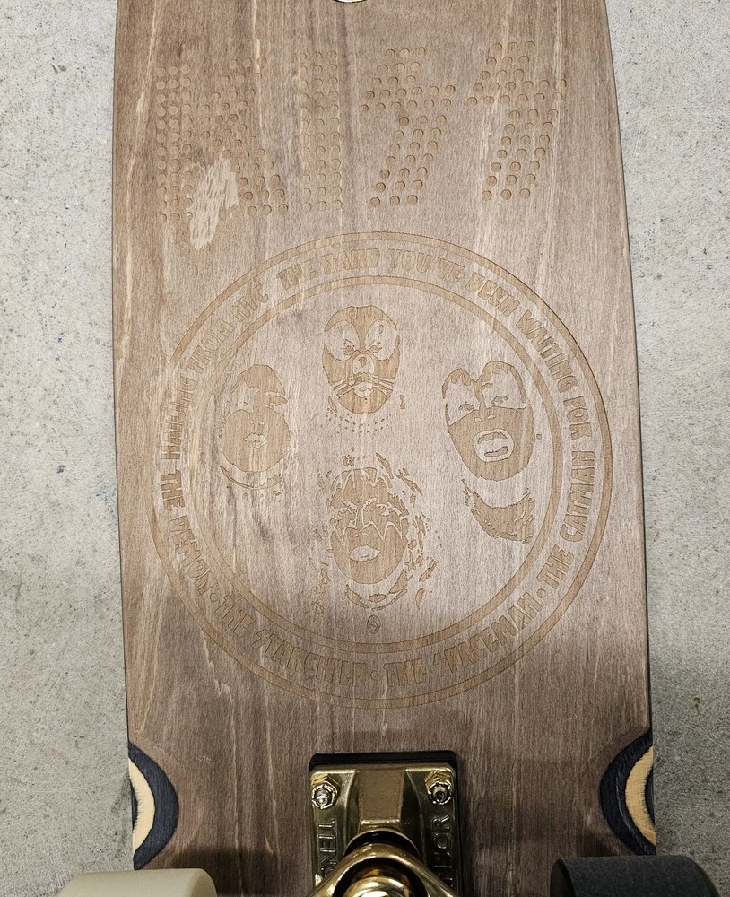 KISS x DUSTERS 29.5" X 8.7" CRUISER SKATE BOARD SKATEBOARD DECK SUPER RARE NEW