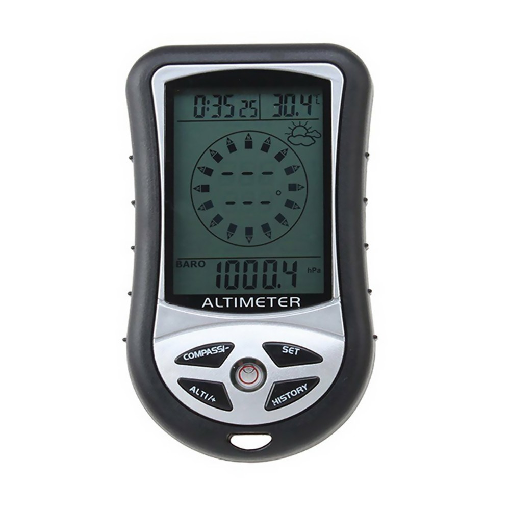 8In 1 Portable Camping Altimeter Barometer Digital Compass Barometer Thermometer