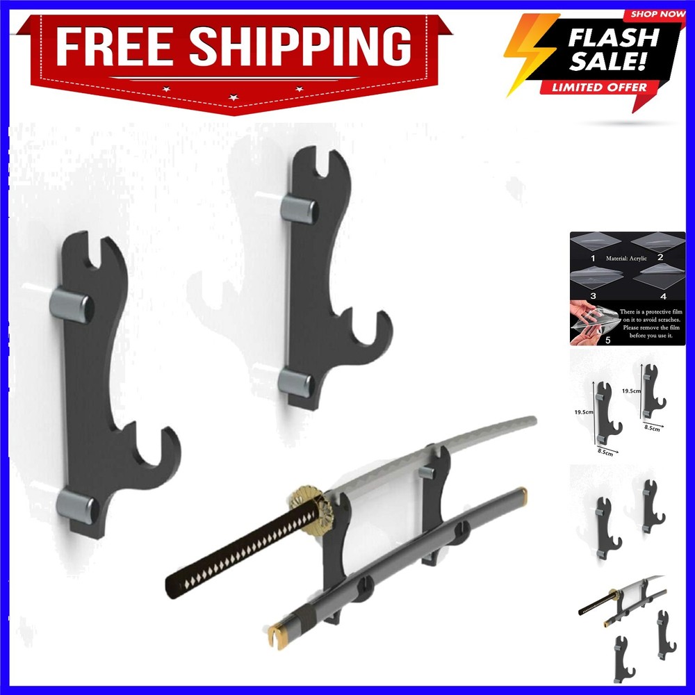 Samurai Sword Display Stand - Two-Layer Wall-Mounted Holder for All Swords