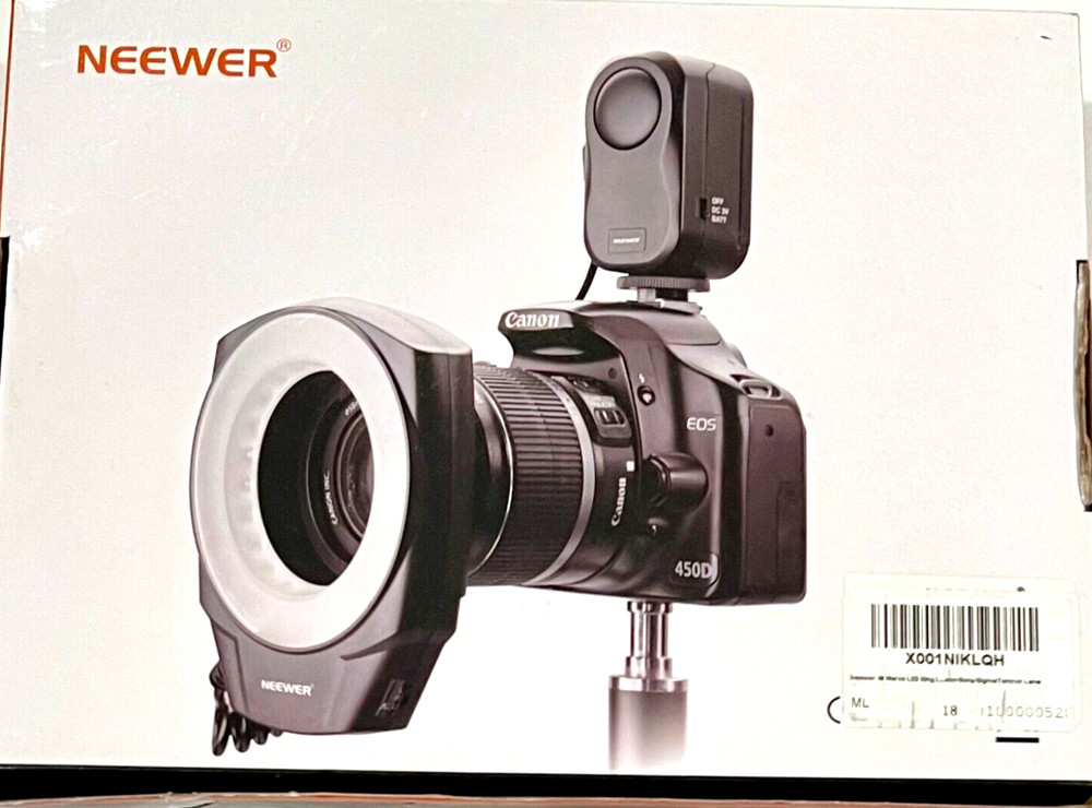Neewer Ring 48 Unused Camera Macro LED Ring Light w/Accessories - Manual Missing