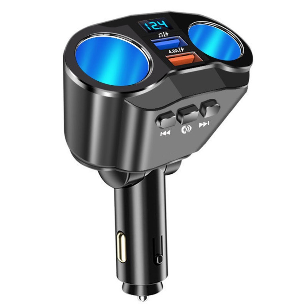 2 Way LED Car Cigarette Lighter Socket Splitter Dual USB Chargers Dock Adapter