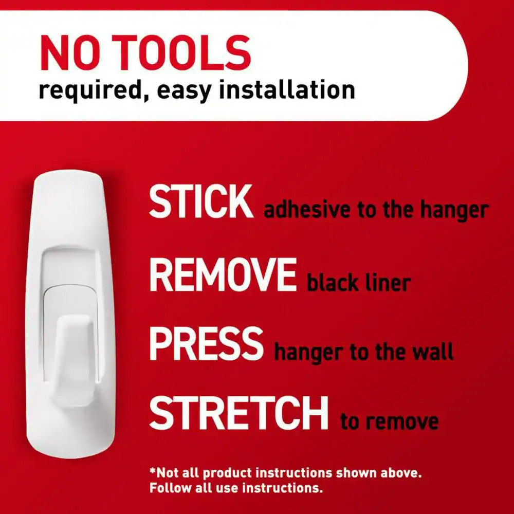 Command Large Utility Hooks, White, Damage Free Hanging, 6 Hooks and 12 Command