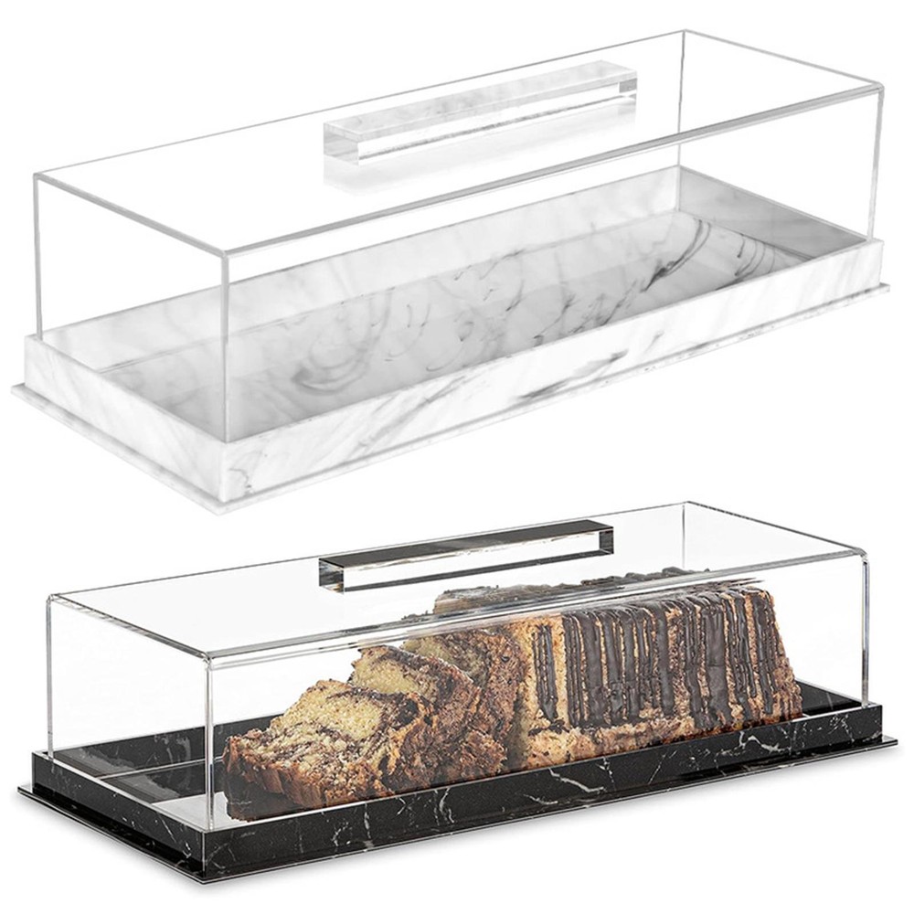 Bakery Display Tray Rectangular Acrylic Serving Tray Dessert Display Plate