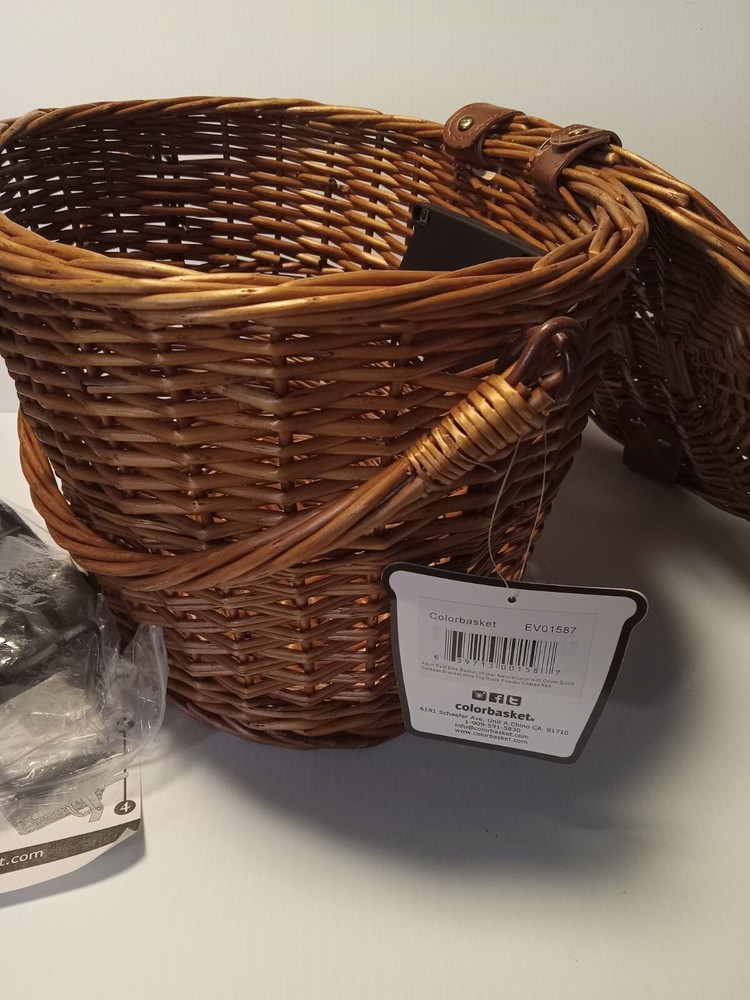 Wicker Bike Basket  With Lid