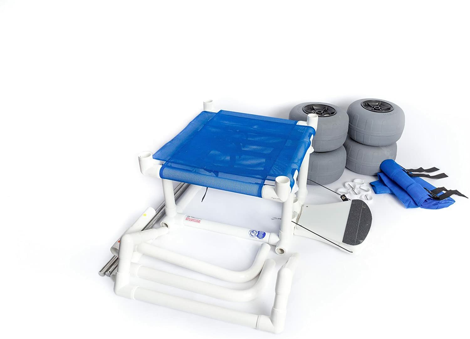 Beach Wheelchair for Sand with Balloon Tires – PVC Frame – Lightly Used