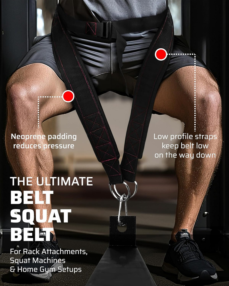 Ultimate Belt for Belt Squats, Rack Attachment and Squat Machine, Structured Bac