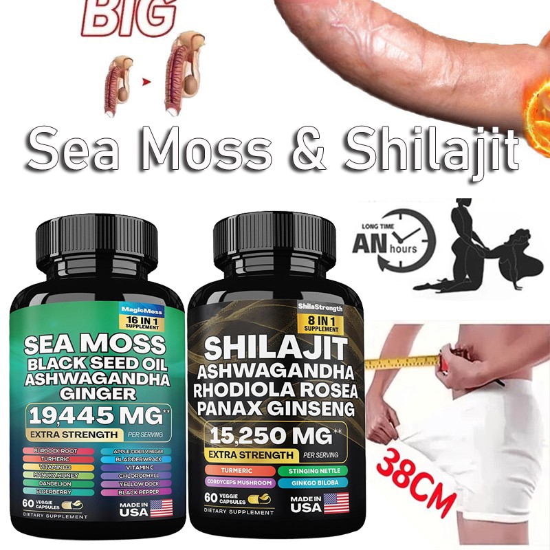 2pcs Dynamic Vitality Bundle - Sea Moss Multivitamin & Shilajit Power Combo 1Set