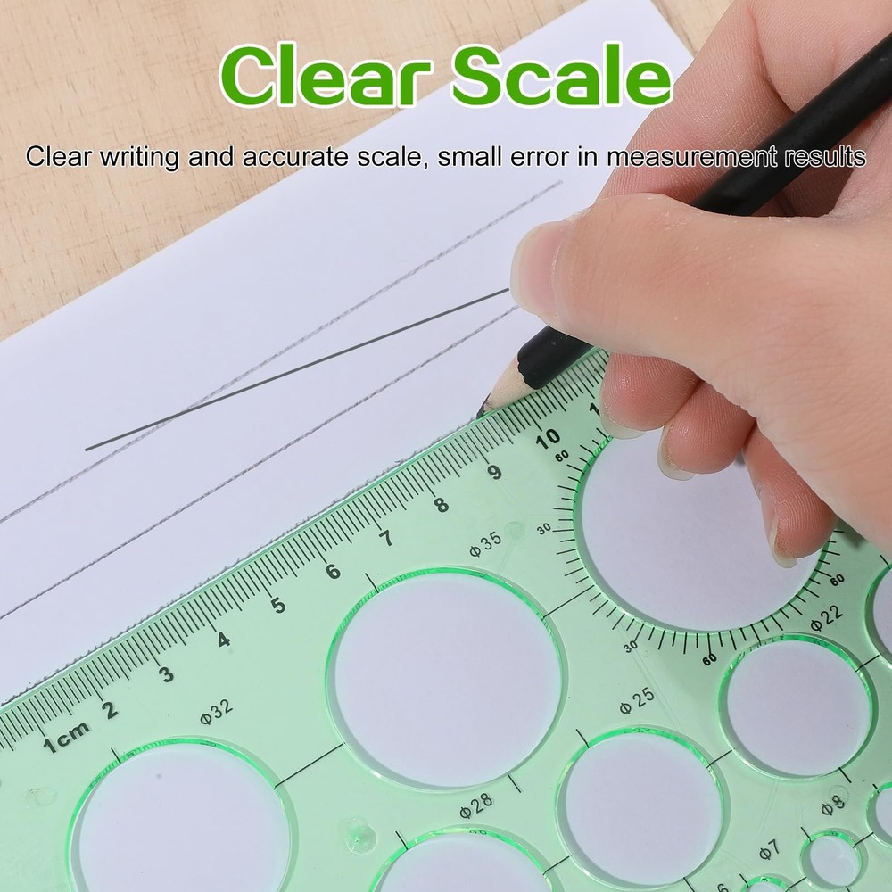 3Pcs Plastic Circle Template Geometric Circle Stencils for Drawing School Office