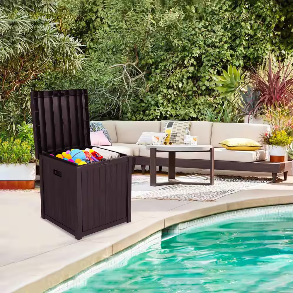 51 Gal. Brown Square Plastic Deck Box