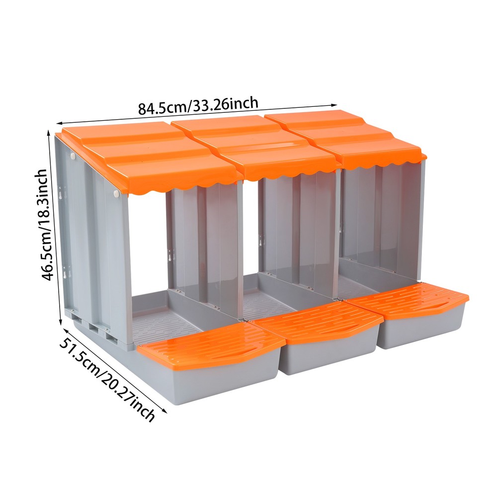 3-Compartment Modern Chicken Nesting Box Chicken Laying Box with Egg Collection
