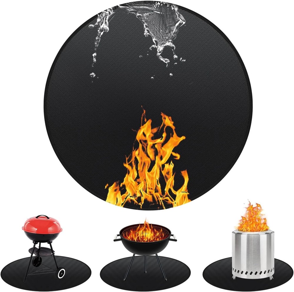 20 inch Fire Pit Mat Round 4 Layer Under Grill Mat Fireproof Fire Protector