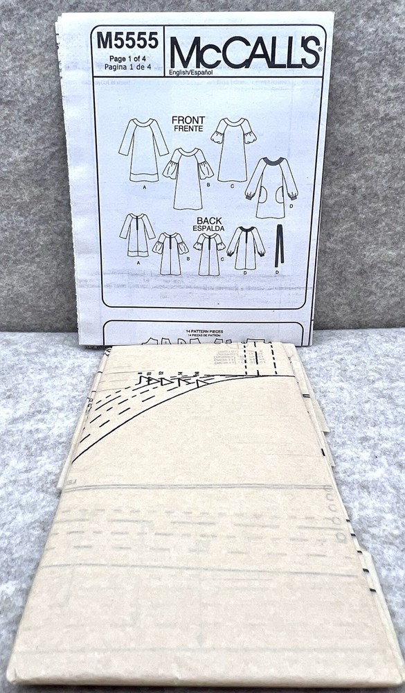 McCalls Sewing Pattern M5555, 4 Looks, 1 Pattern Size B5 8-16 Uncut
