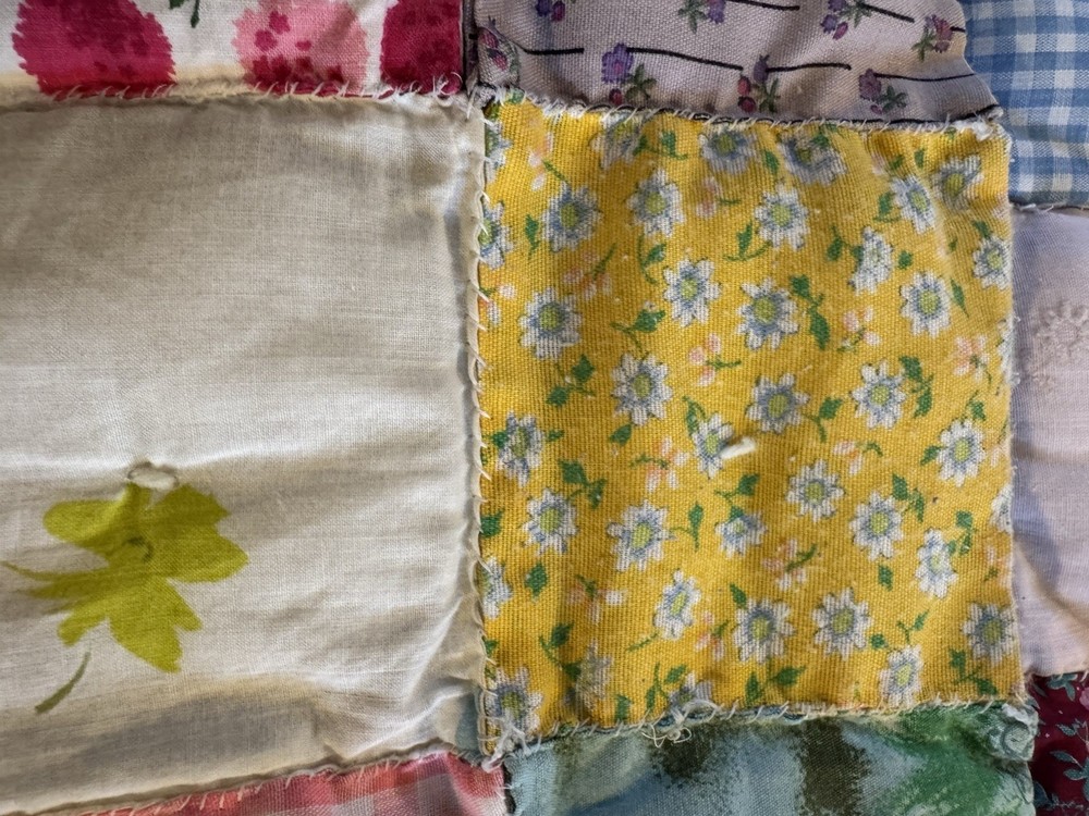 Vintage Puff Patchwork Hand Stitch Quilt