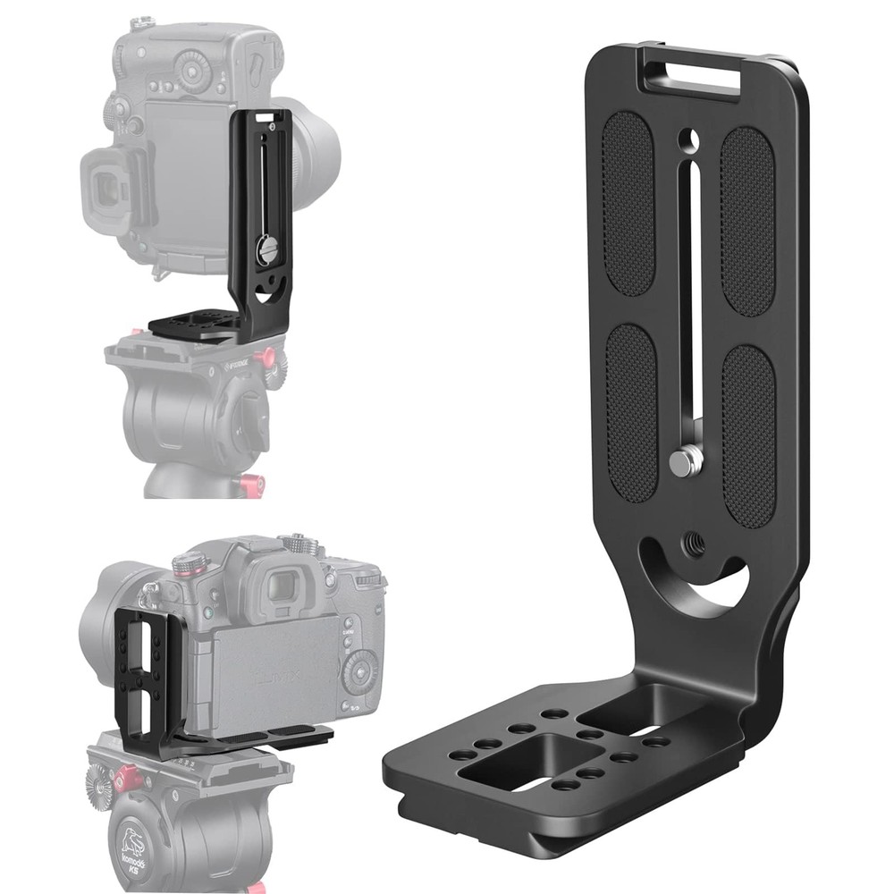DSLR Camera L Bracket Vertical Horizontal Switching Tripod Quick Black