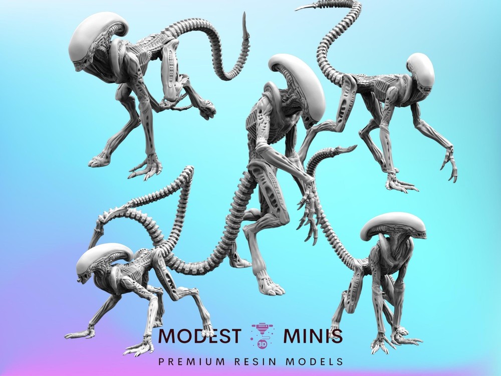 Xeno Runner A-E - Resin Sci Fi Cyberpunk Aliens Mini | Papsikels