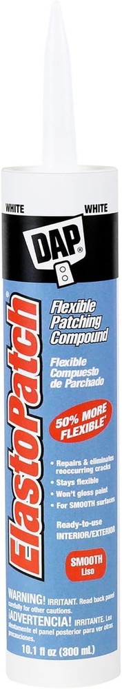 DAP ElastoPatch Smooth Flexible Patching Compound, White, 10.1 oz, White