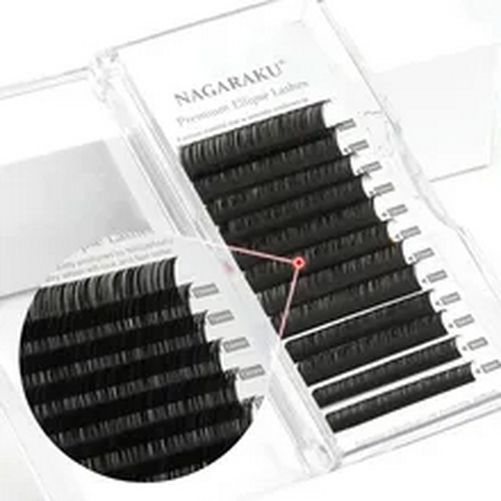 Ellipse Flat Eyelash Extension Shape Lashes Split Tips Matte Soft Gentle Natural