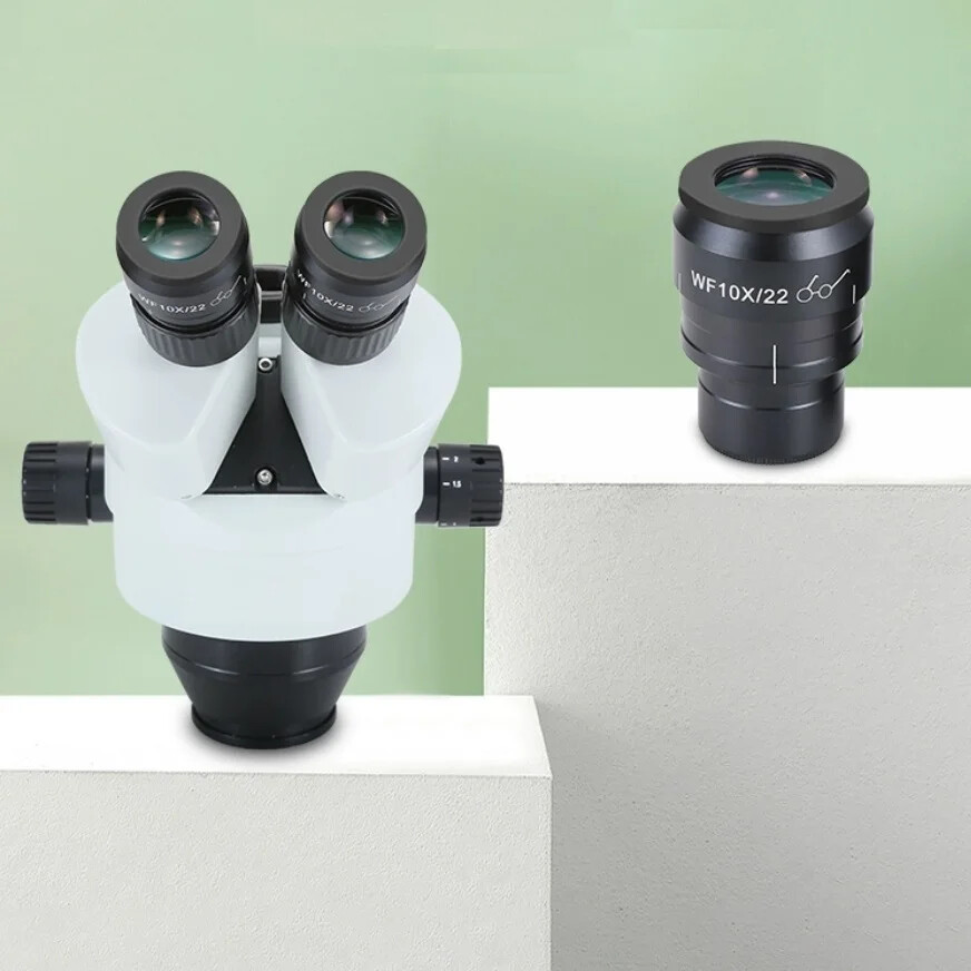 WF10X 22mm Binocular Stereo Microscope Eyepiece High Eyepoint Cocular Adjustable