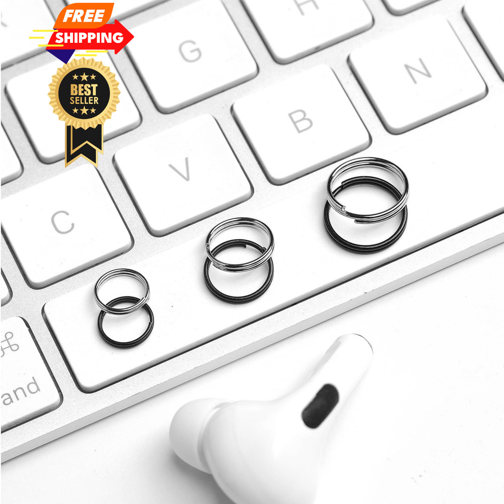 200pcs 8mm Mini Split Jump Ring with Double Loops Small 8mm, Black