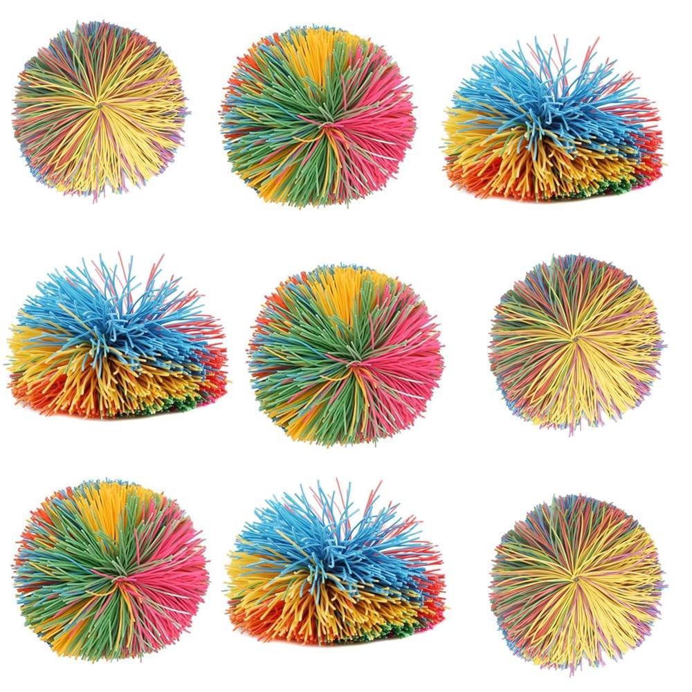 16 PCS Sensory Fidget Stringy Balls, Multicolor Soft 2.45 inches,