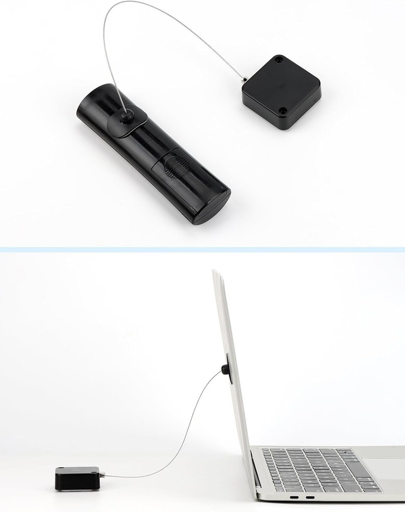 EKZ 6.5 ft Retractable Remote Control Cable Tether Lock with 2 Pcs, Black