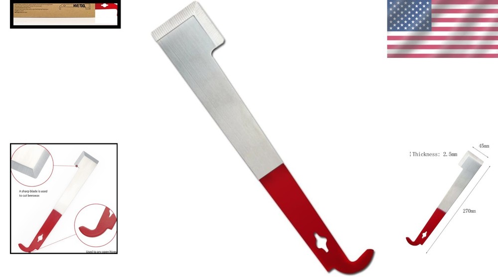 Essential 10-1/2-Inch Beekeeping Tool - Sturdy Frame Lifter & Wax Scraper