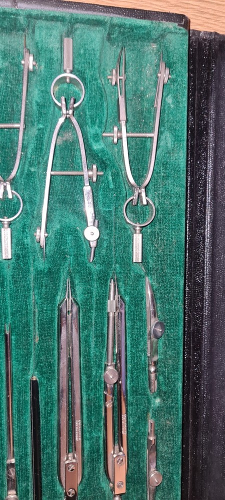 Germany Proebster Alfa A20 Drafting Drawing Tools Set Compass Draughtman 1950s
