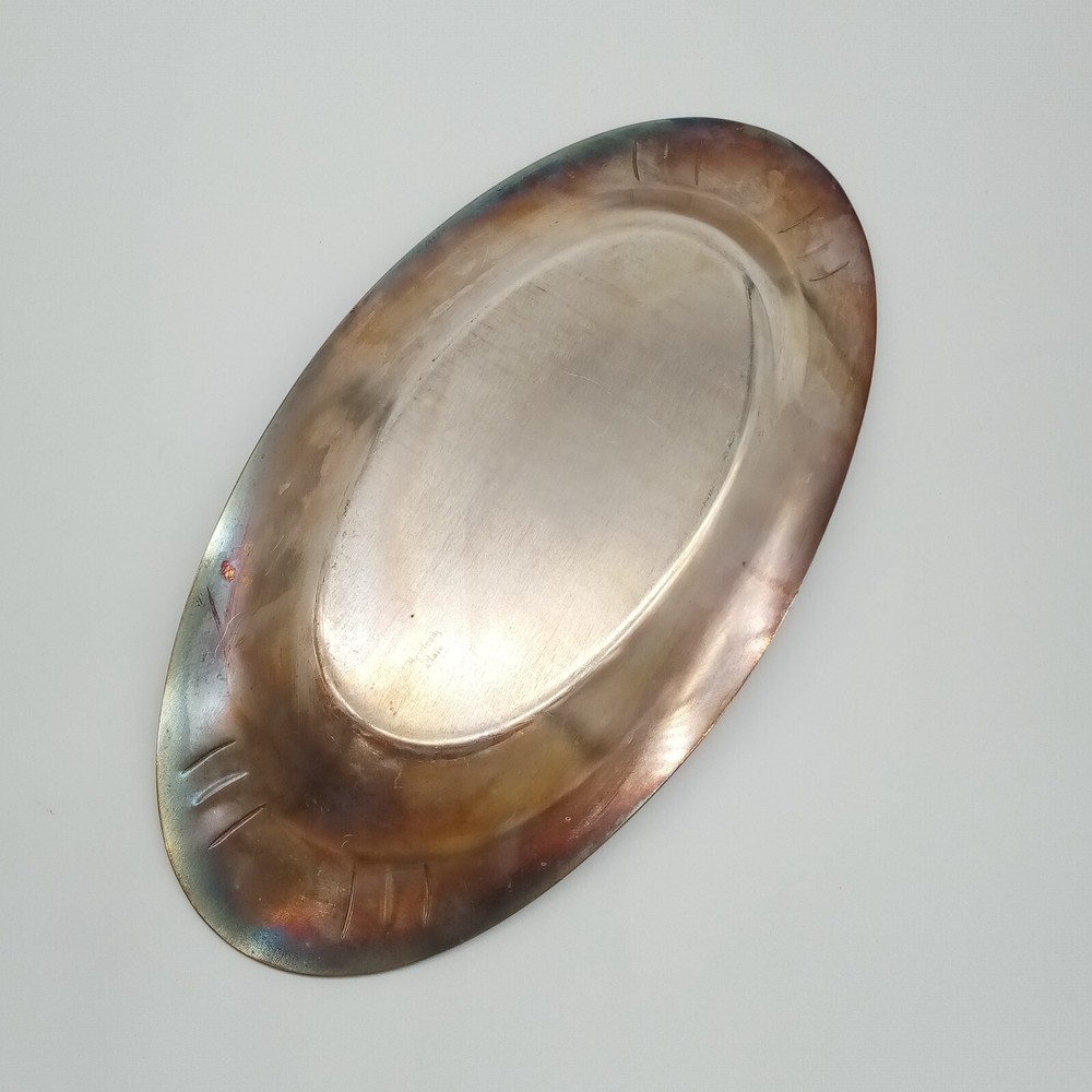 Vintage Heirloom Silverplated Oval Bread Serving Tray