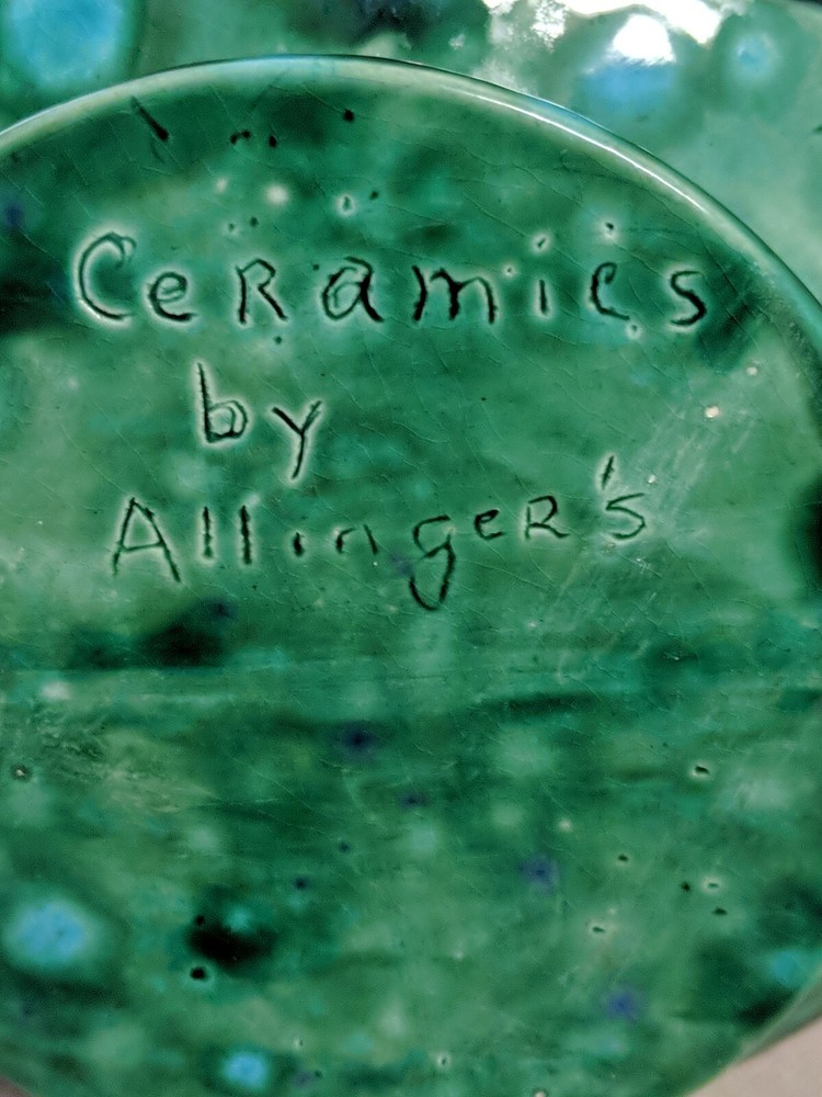 Mid Century Modern Style Blue & Green Ceramic Pitcher/Vase