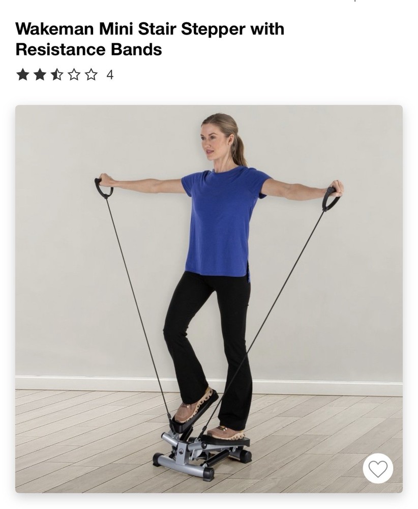 Wakeman Mini Stair Stepper With resistance Bands