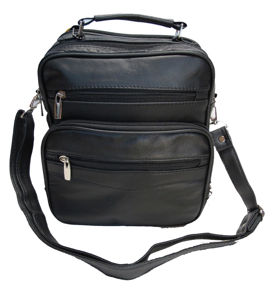 7 Pocket Multi-Function Genuine Leather Purse Handbag w/Organizer Top Handle