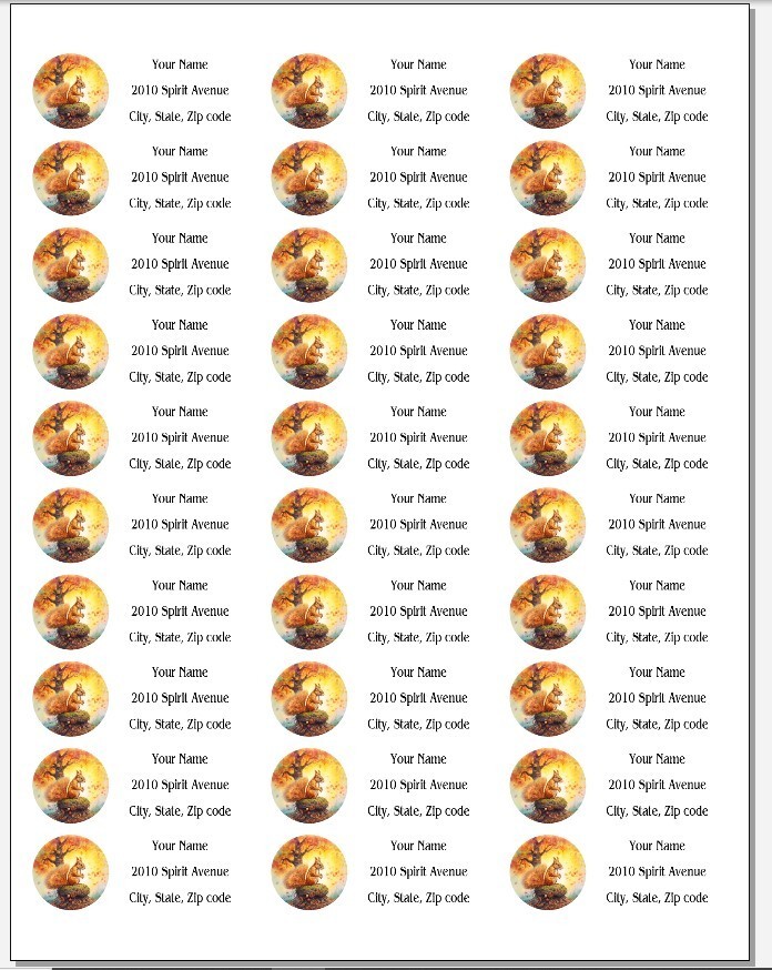 150 Squirrel Forest Tree Mailing Return Address Labels Personalized