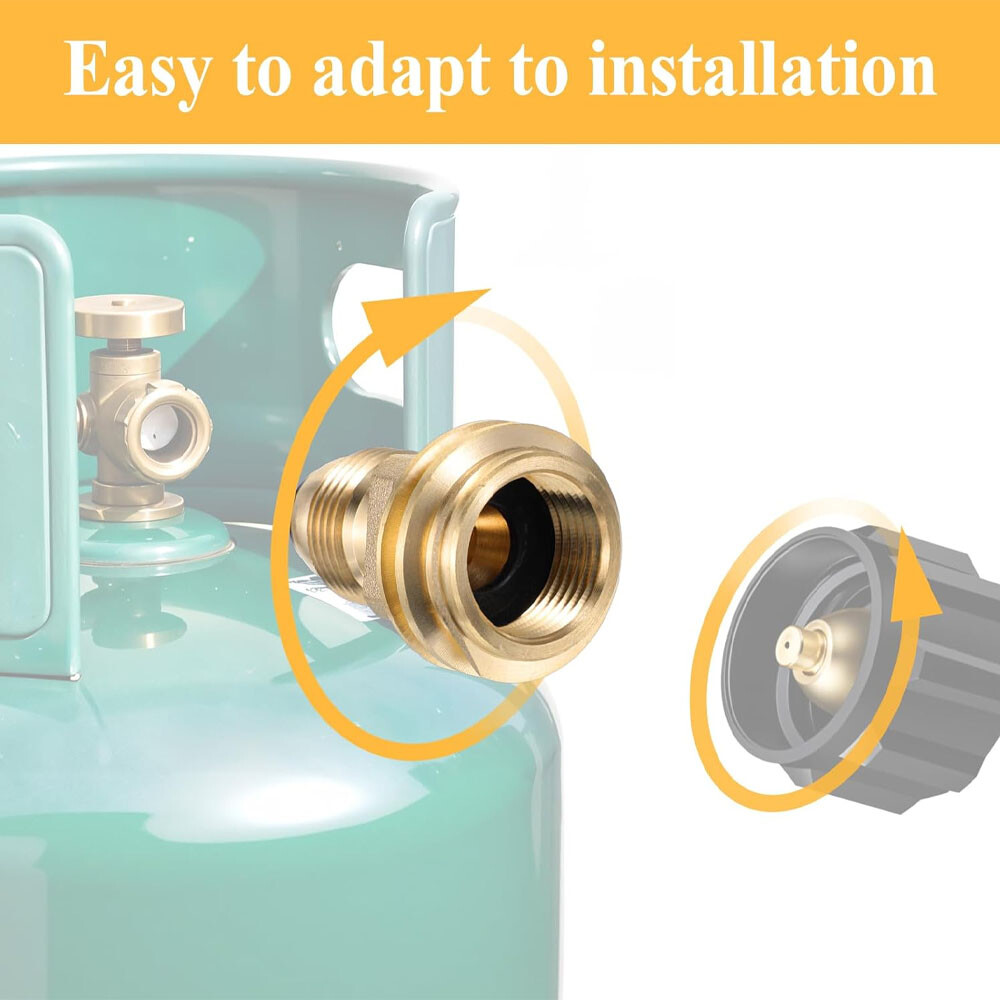 2x Propane Adapter: POL to QCC1, 100% Solid Brass, Ideal for Heaters