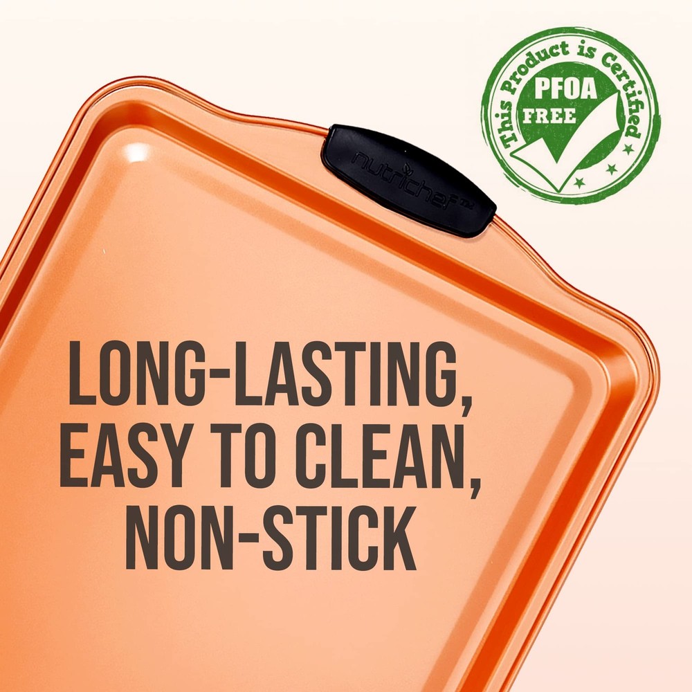 Nutrichef 15” Nonstick Cookie Sheet for Baking - Premium One size, Copper
