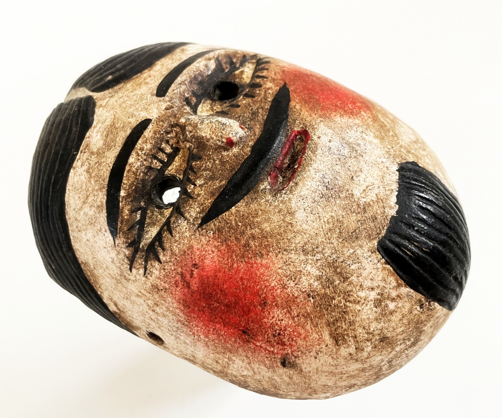 VTG MEXICAN HIDALGO JUANEGRO CUANEGRO JUAN NEGRO FOLK ART HAND CARVED DANCE MASK