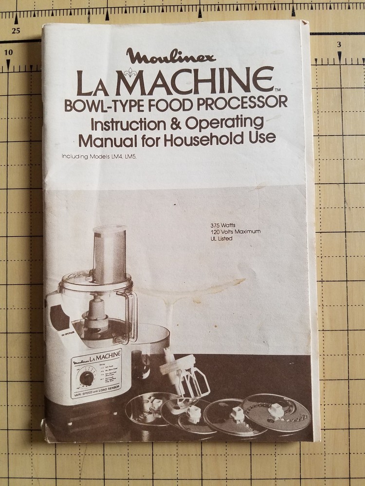 Moulinex La Machine Food Processor Instruction and Operating Manual