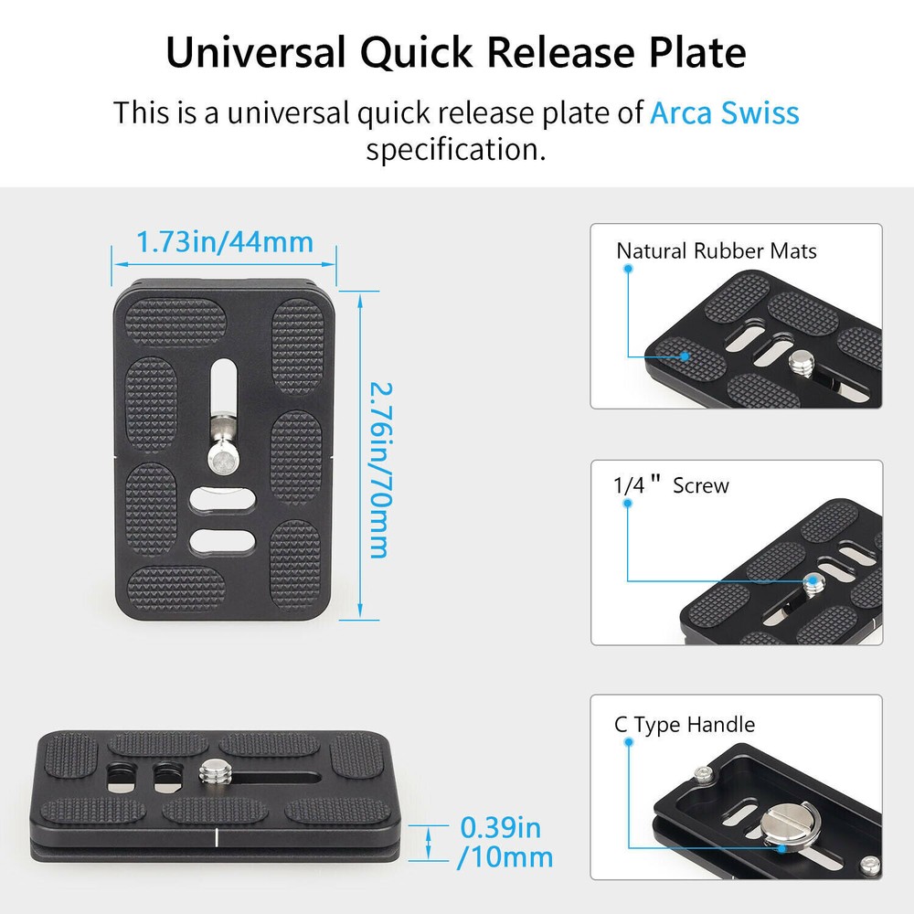 2PCS Quick-release plates Tripod Ball Head Arca Attachment Plate Arca Type Plate