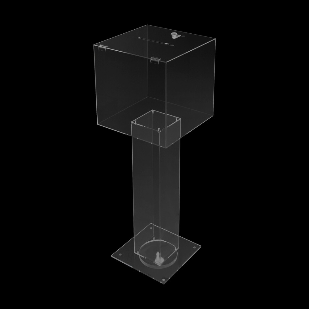 Clear Acrylic Ballot Box Practical Voting Box Lockable Ballot Box With 2 Keys