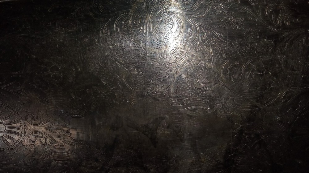 ANTIQUE ONEIDA SILVER/PLATED? SERVING TRAY HEAVY LARGE TRAY