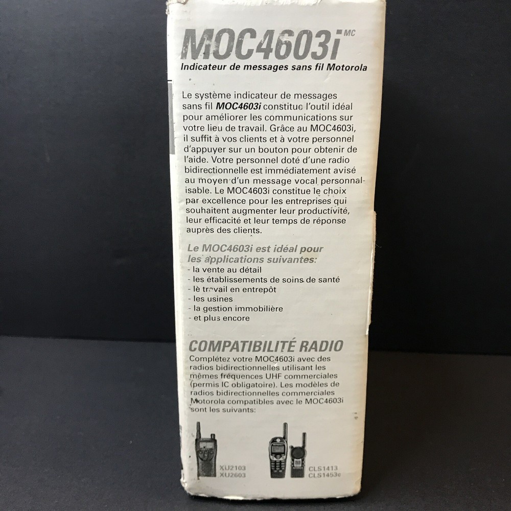 Motorola MOC4603i Wireless Message Alert Unit Radio Help Request Button