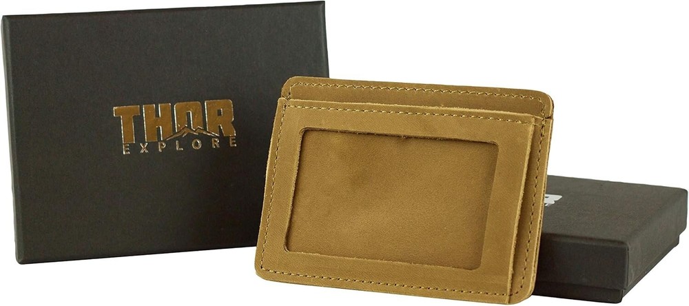 THOR FRONTIER WALLET - THIN PROFILE - FULL GRAIN LEATHER - SADDLE BROWN