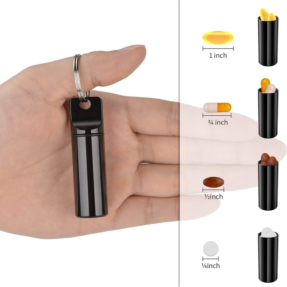 Multi-Functional Pill Organizer Keychain - Waterproof and Portable 3 Pack