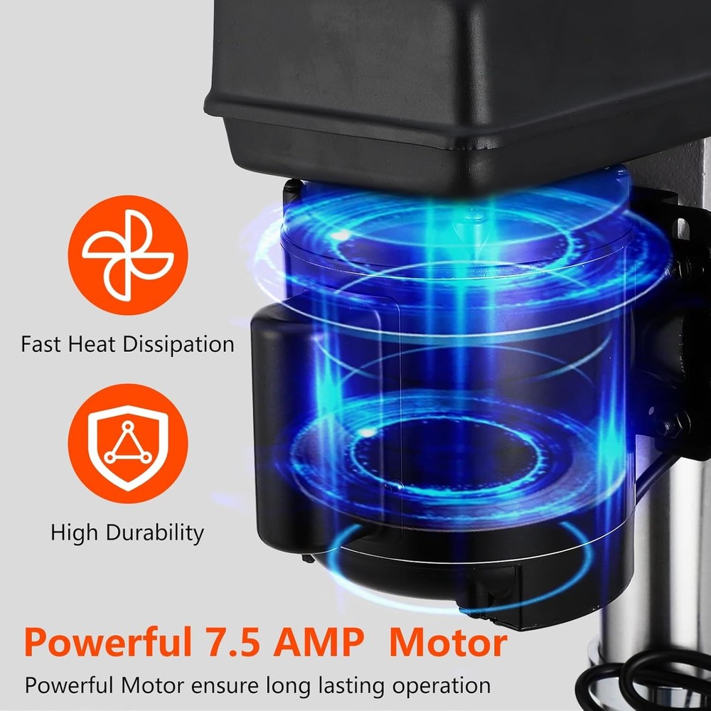 13in. Benchtop Drill Press, 7.5A 120V,Variable Speed Cast Iron Bench Drill Press
