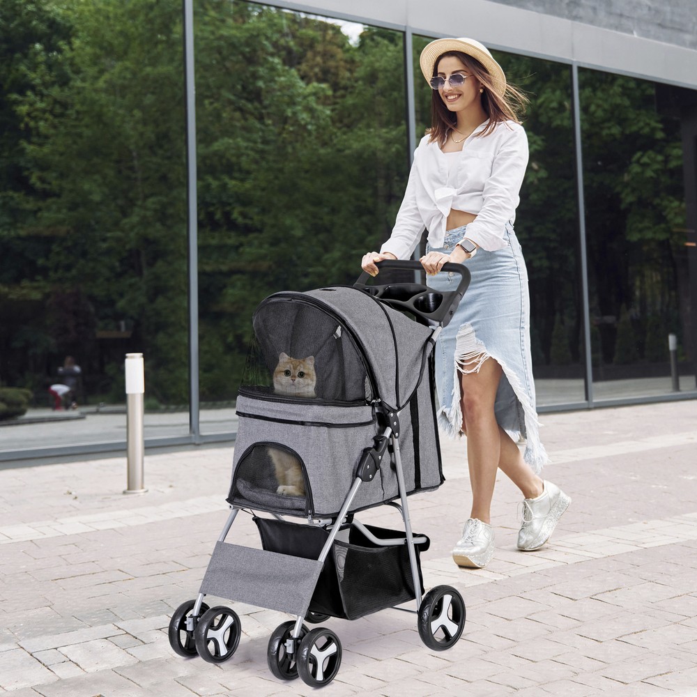 Pet Stroller for Medium Small Dogs Foldable 4 Wheels Dog Strollers Lightweight