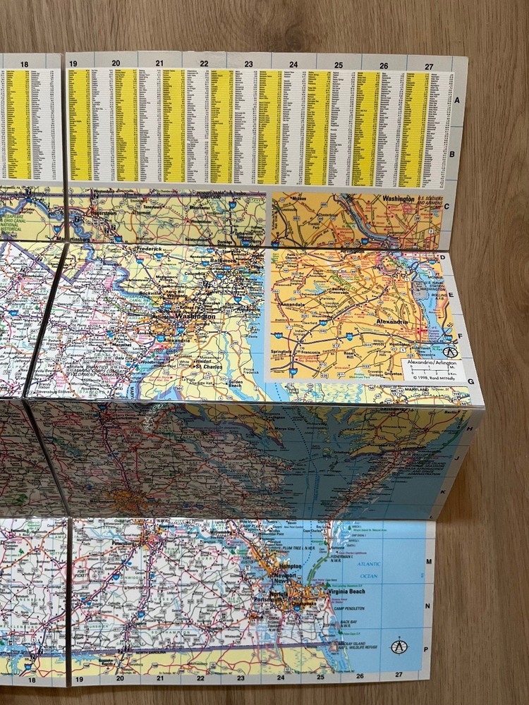 Rand McNally Easy Finder Map Virginia Foldable Packable 1998