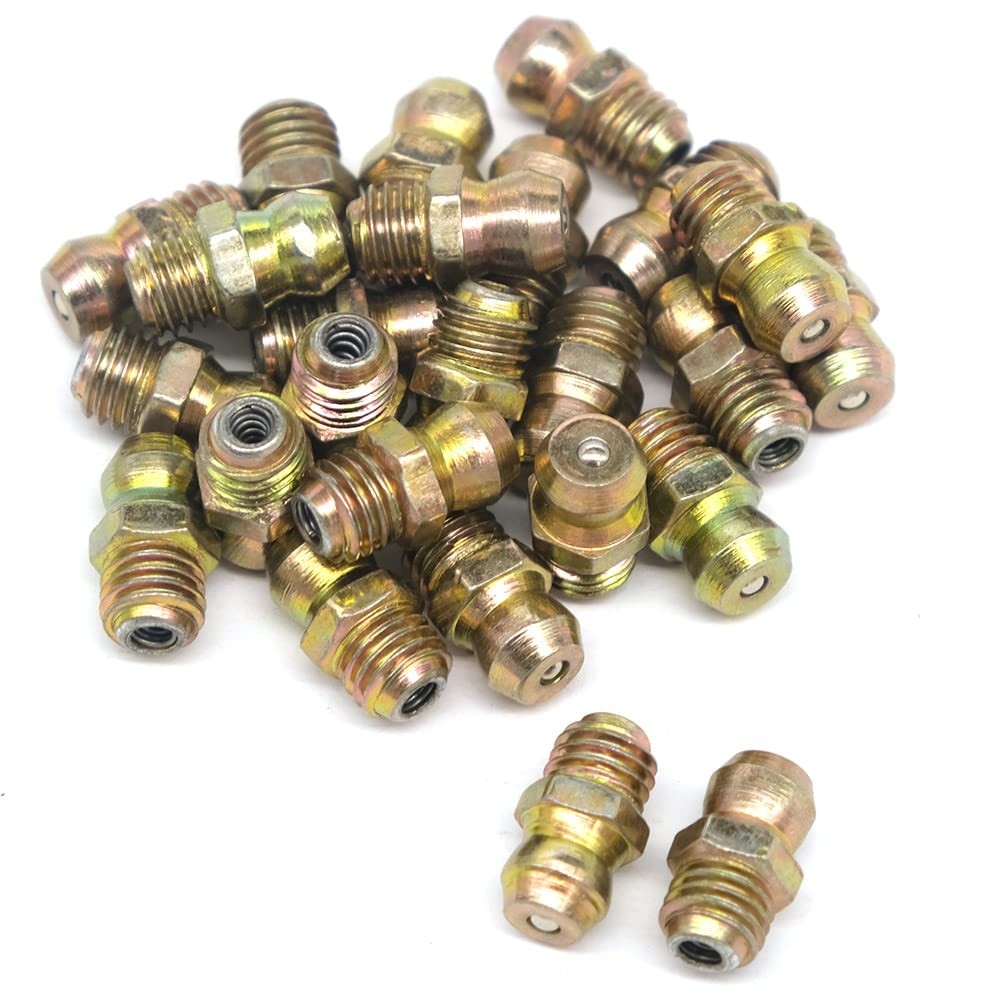 25 Pcs/Set 1/4-28 SAE-LT Copper Taper Thread Grease Zerk Nipple Fitting Straight